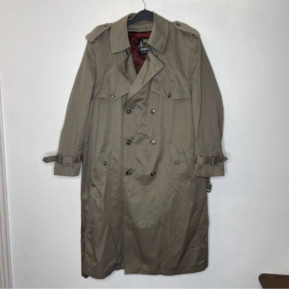 London Fog Towne Men's Belted Lined Trench Coat Size 44 Brown - Picture 1 of 11